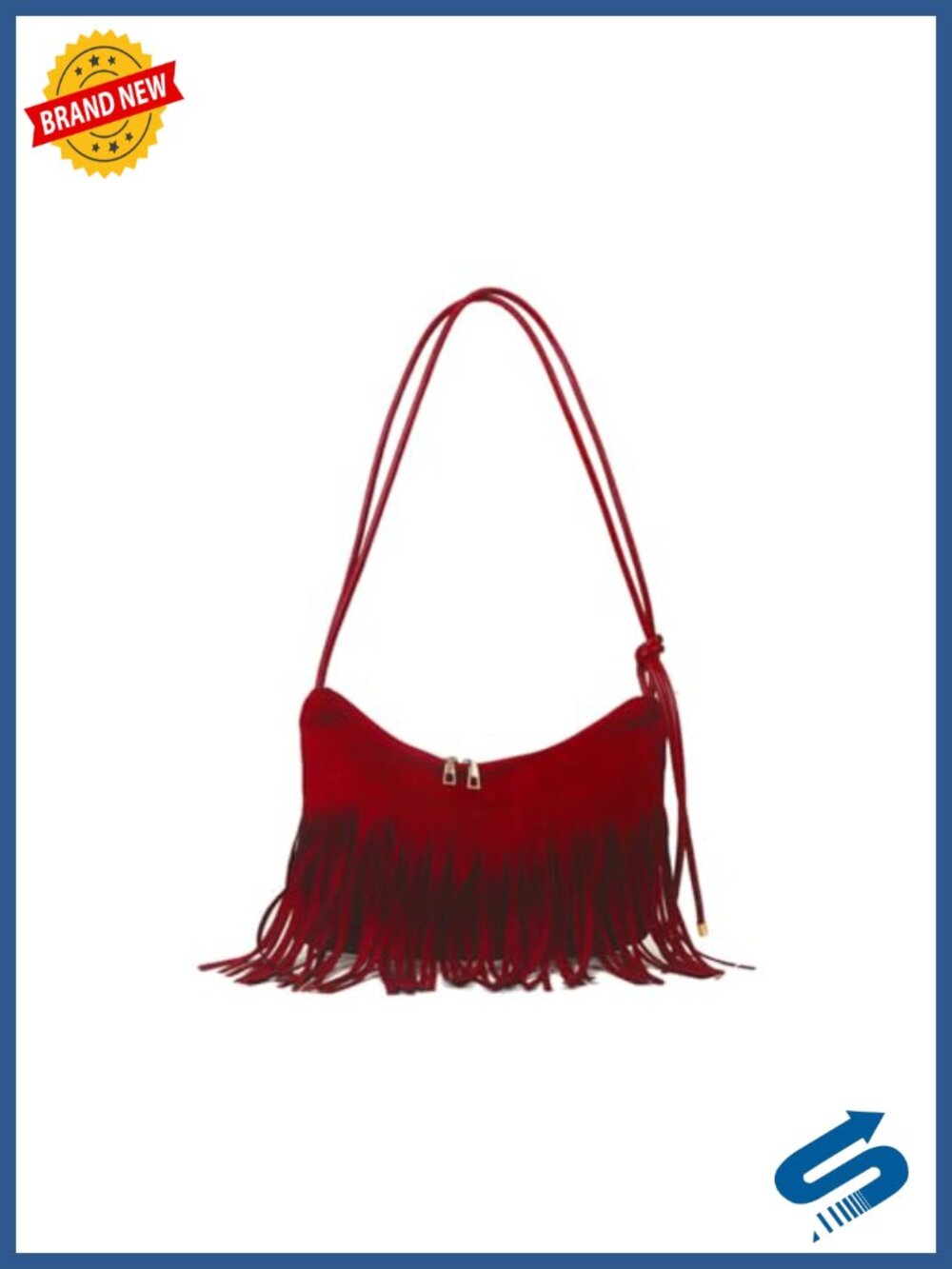 Vintage Fringe Suede Hobo Bag Tassel Shoulder Crossbody Purse